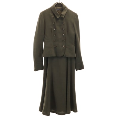 RALPH LAUREN ラルフローレン 日本製 ノースリーブ アンサンブル ロングワンピース 7 カーキ インパクト21 セット