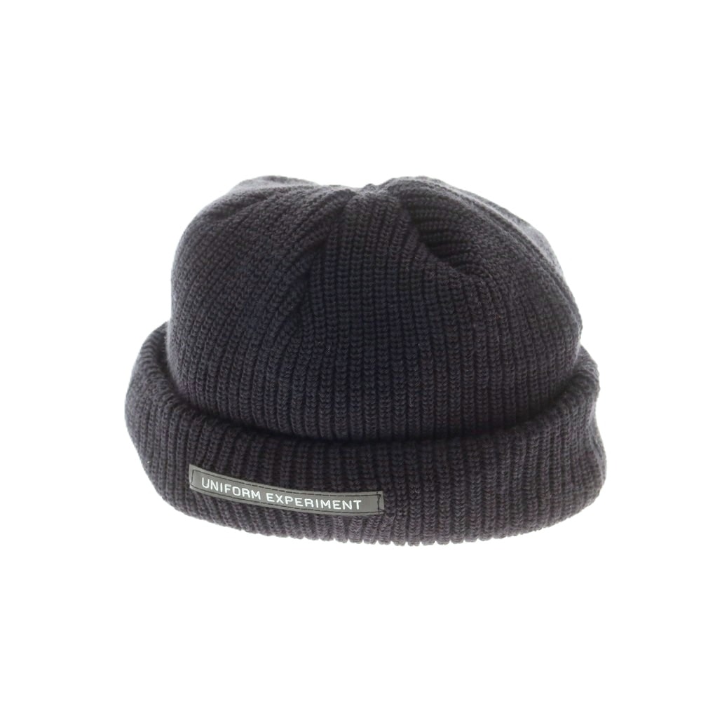 【中古】ユニフォームエクスペリメント uniform experiment LABEL WATCH CAP アクリルウール ニットキャップ ダークネイビー系【サイズFREE】【メンズ】