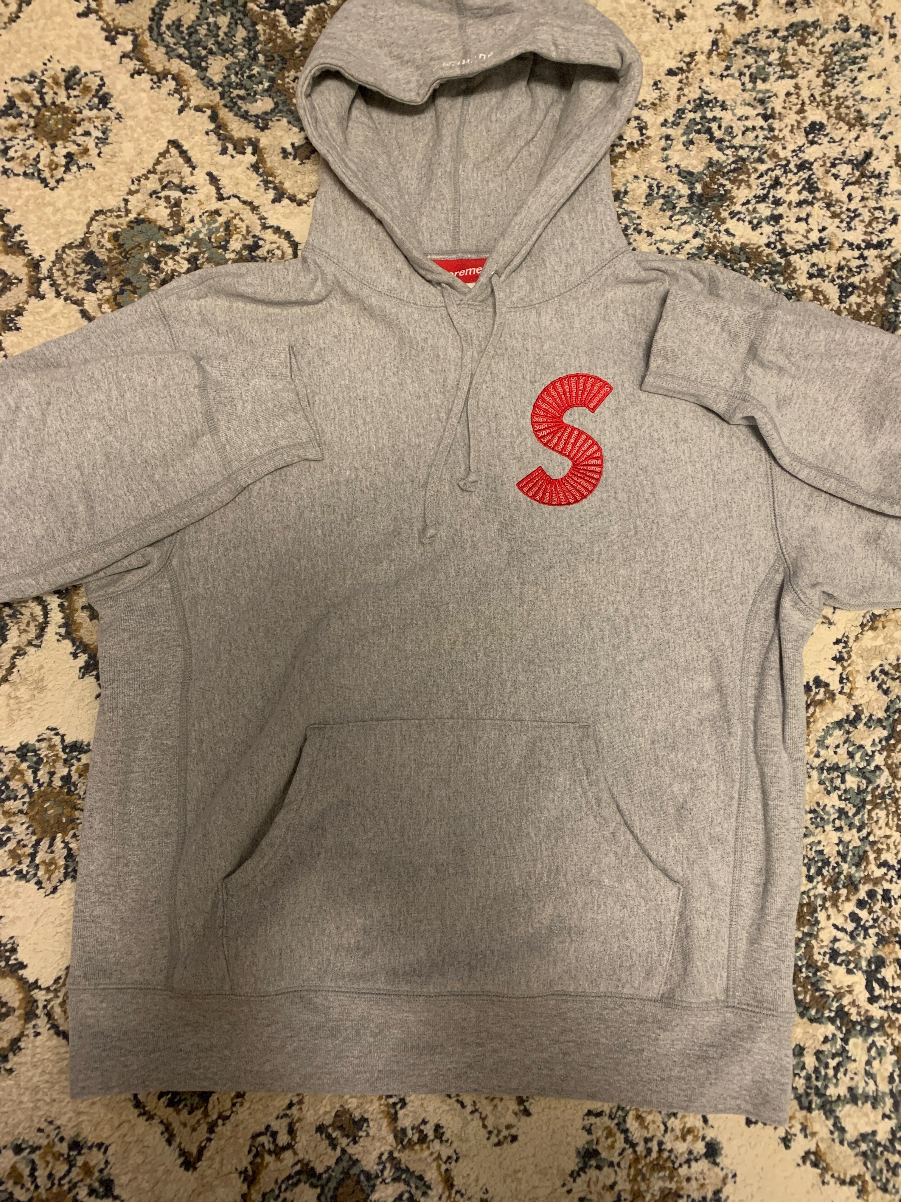 Supreme S Logo Hooded Sweatshirt "Heather Grey" (20FW)
