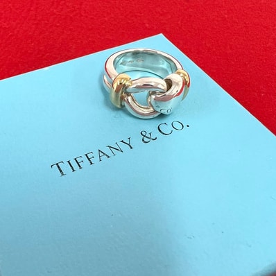 TIFFANY&Co. ティファニー ワイドノット リング シルバー925 K18イエローゴールド リング・指輪 11号 シルバー
a244d