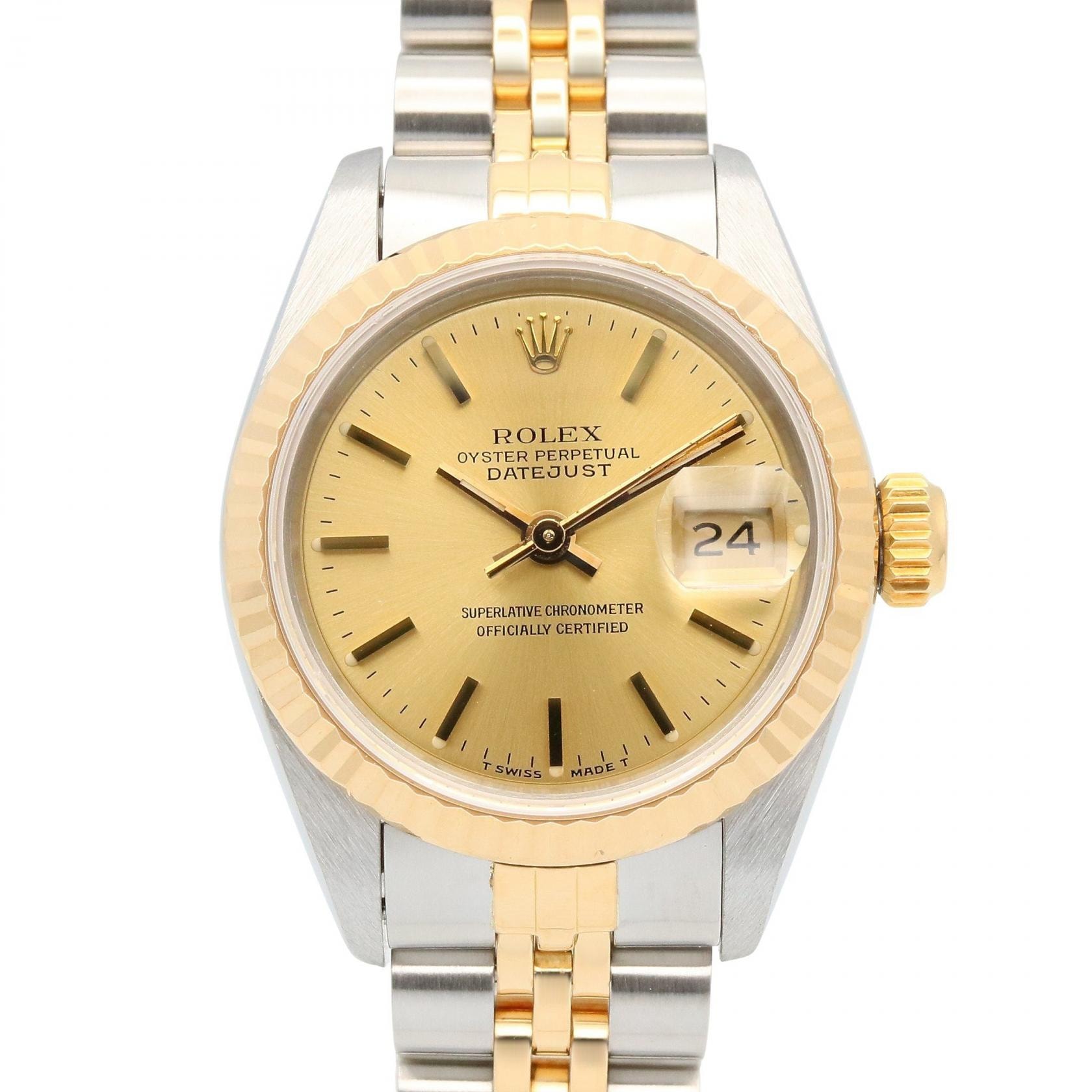ロレックス ROLEX デイトジャスト E番 腕時計 時計 K18(イエローゴールド) ステンレススチール レディース ゴールド系 69173 【中古】