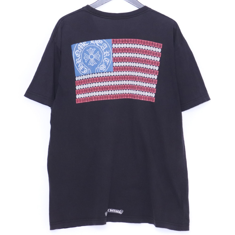 Chrome Hearts American Flag Back Print Crewneck T-Shirt "Black/Red/Blue"