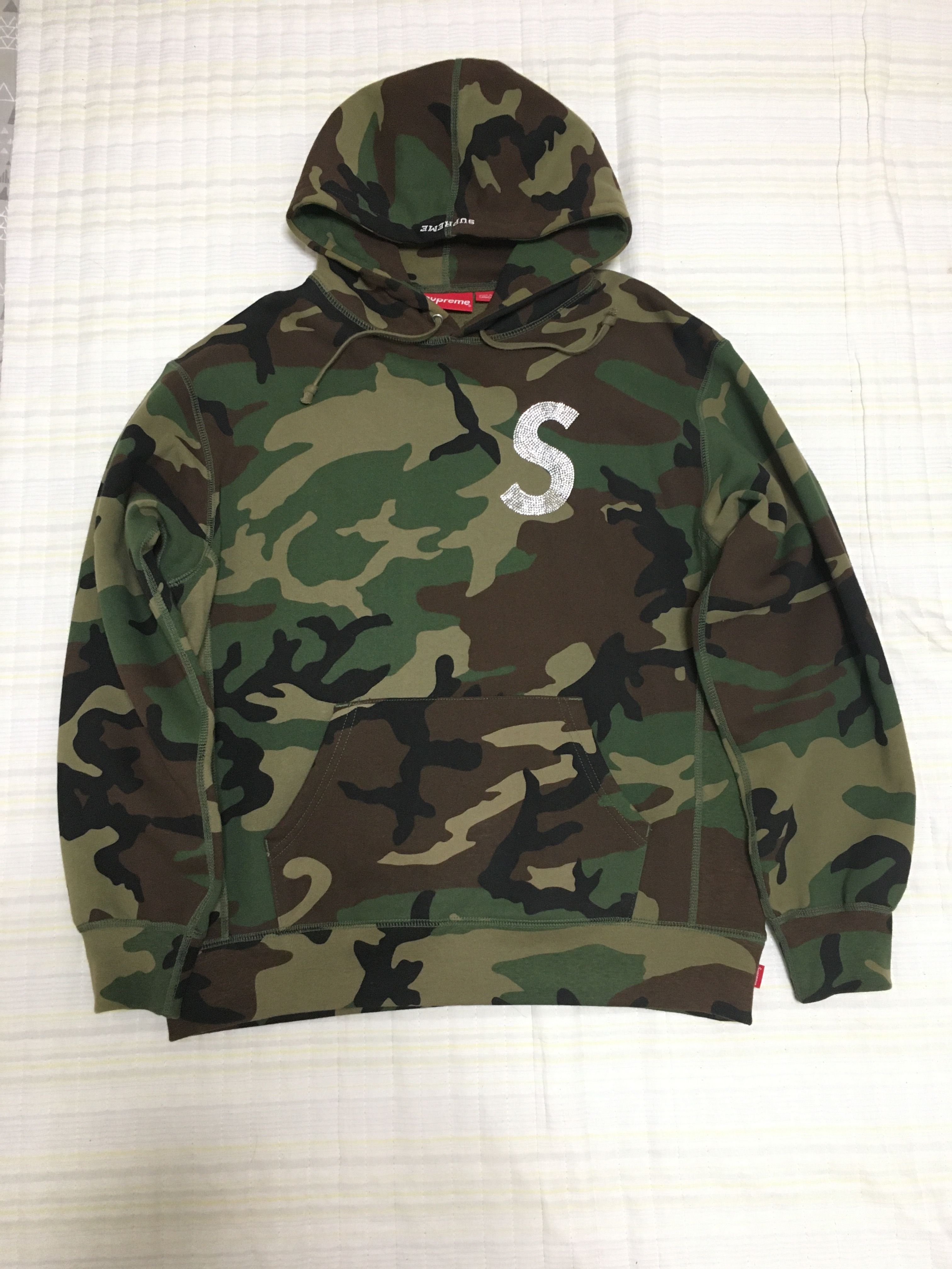Supreme Swarovski® S Logo Hooded Sweatshirt "Camo"