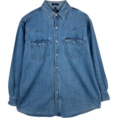 古着 ディッキーズ Dickies AUTHENTIC 長袖 ウエスタンシャツ メンズL相当/eaa649020