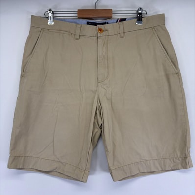 古着 トミーヒルフィガー TOMMY HILFIGER ショートパンツ ワンポイントロゴ ハーフパンツ チノパン w36 ベージュ メンズ