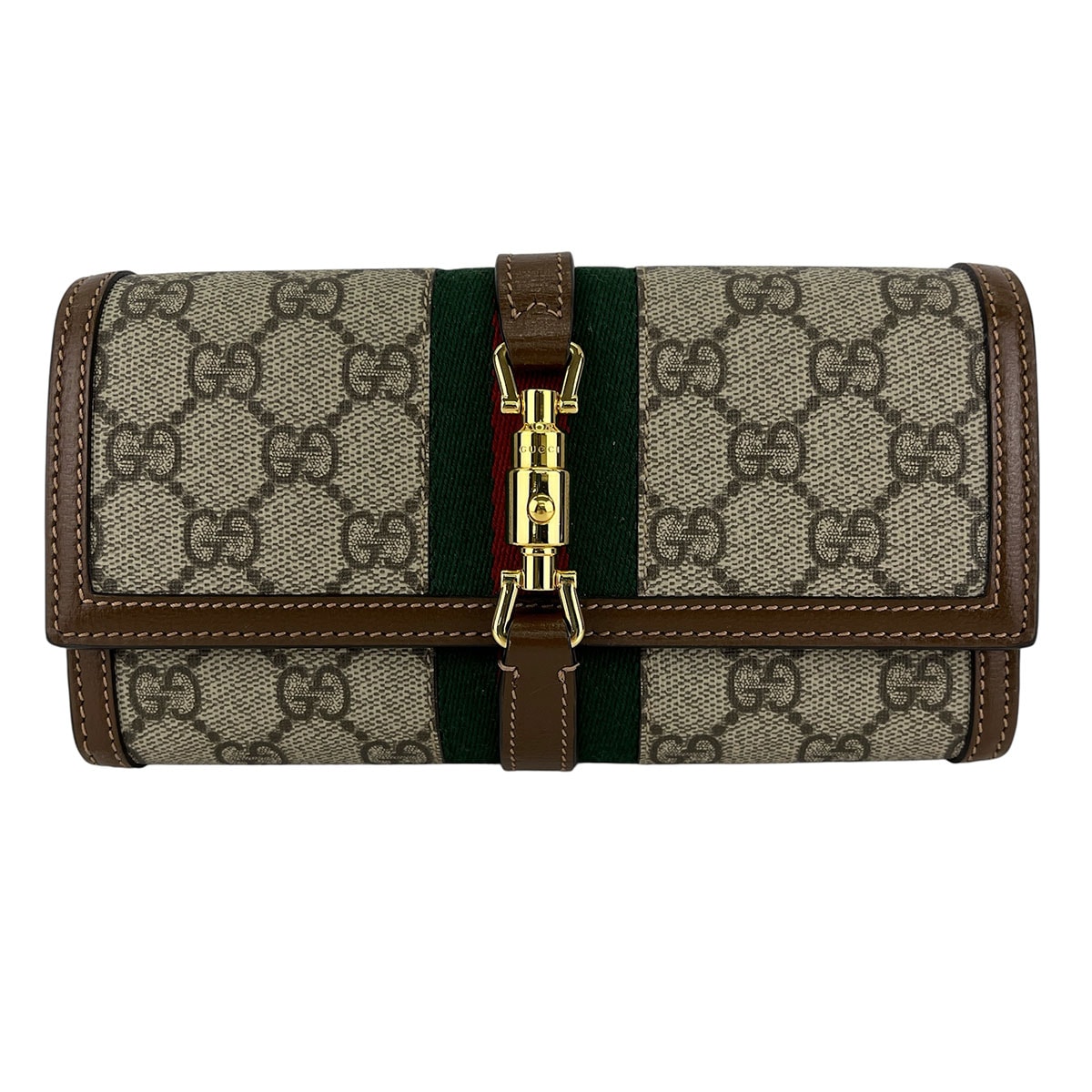 GUCCI グッチ ジャッキー チェーンウォレット ショルダーバッグ 001.4032 GGキャンバス レザー ブラウン  レディース【中古】