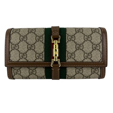 GUCCI グッチ ジャッキー チェーンウォレット ショルダーバッグ 001.4032 GGキャンバス レザー ブラウン レディース【中古】