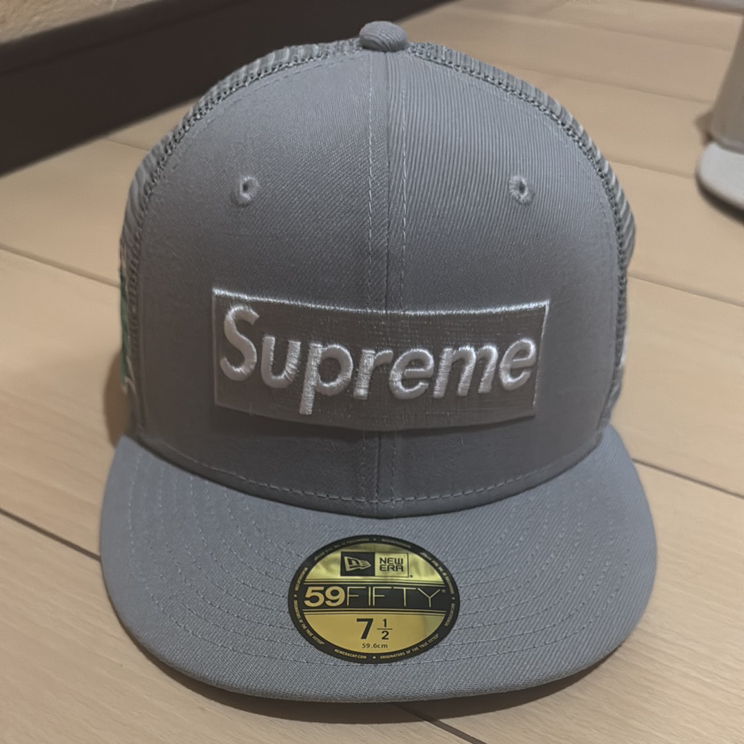 シュプリーム ボックスロゴ メッシュ バック ニューエラ "グレー" (24SS)