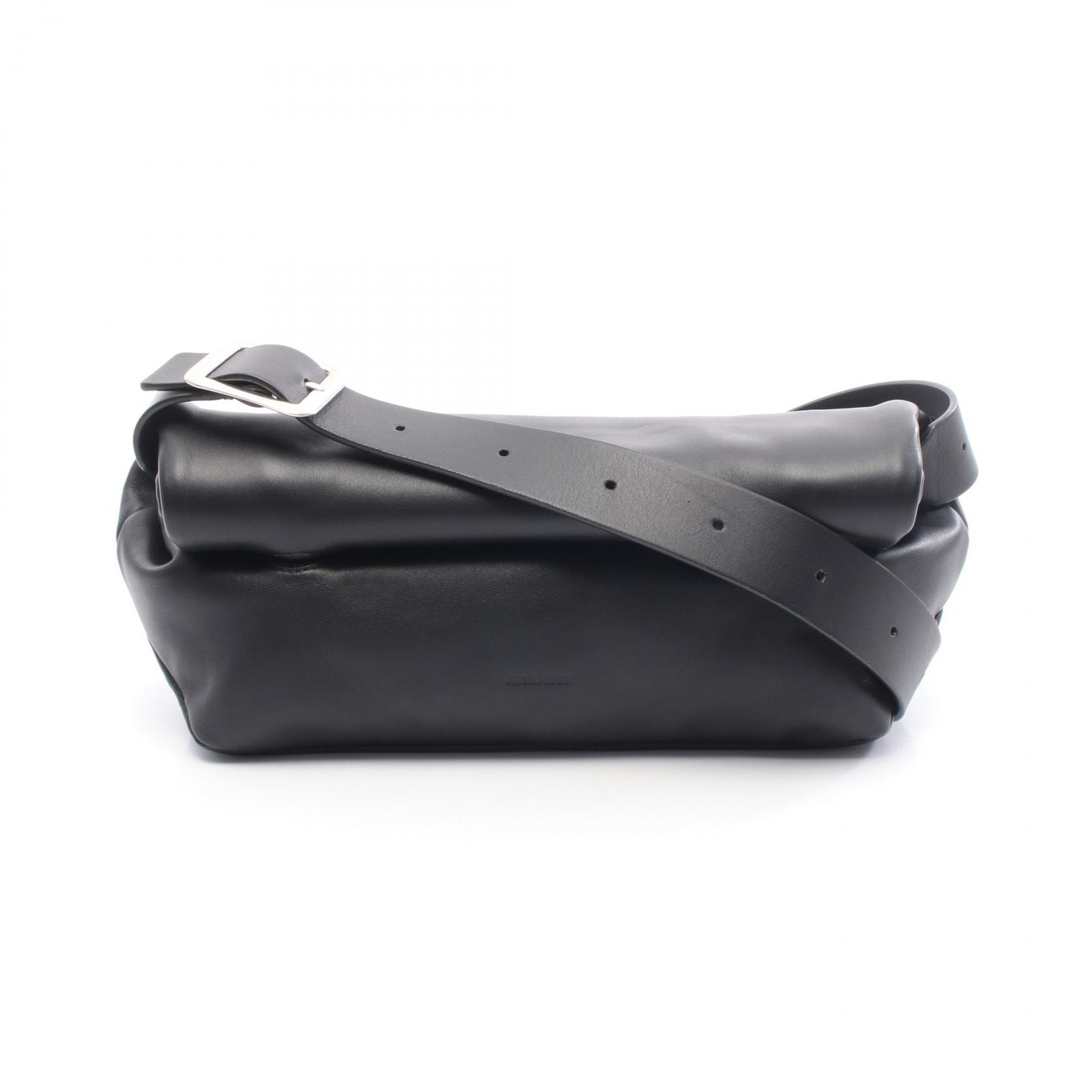 ジルサンダー JIL SANDER ROLLUP SMALL SQUARE BELT ショルダーバッグ バッグ レザー レディース ブラック系 J08WG0048-P7218 【中古】