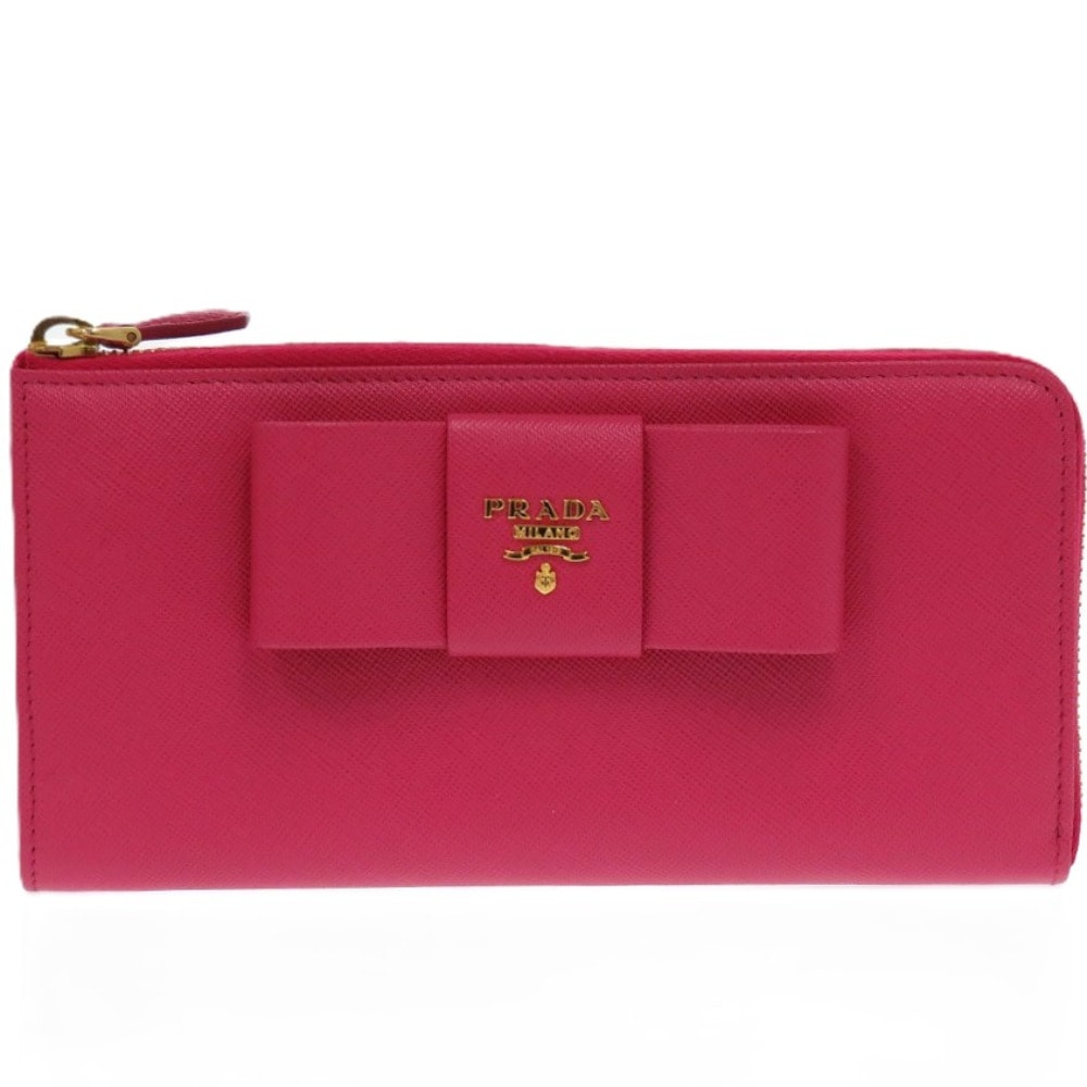 プラダ  リボン 1M0506 ラウンドファスナー レザー  ペオ