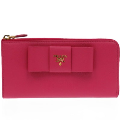 プラダ リボン 1M0506 ラウンドファスナー レザー ペオ