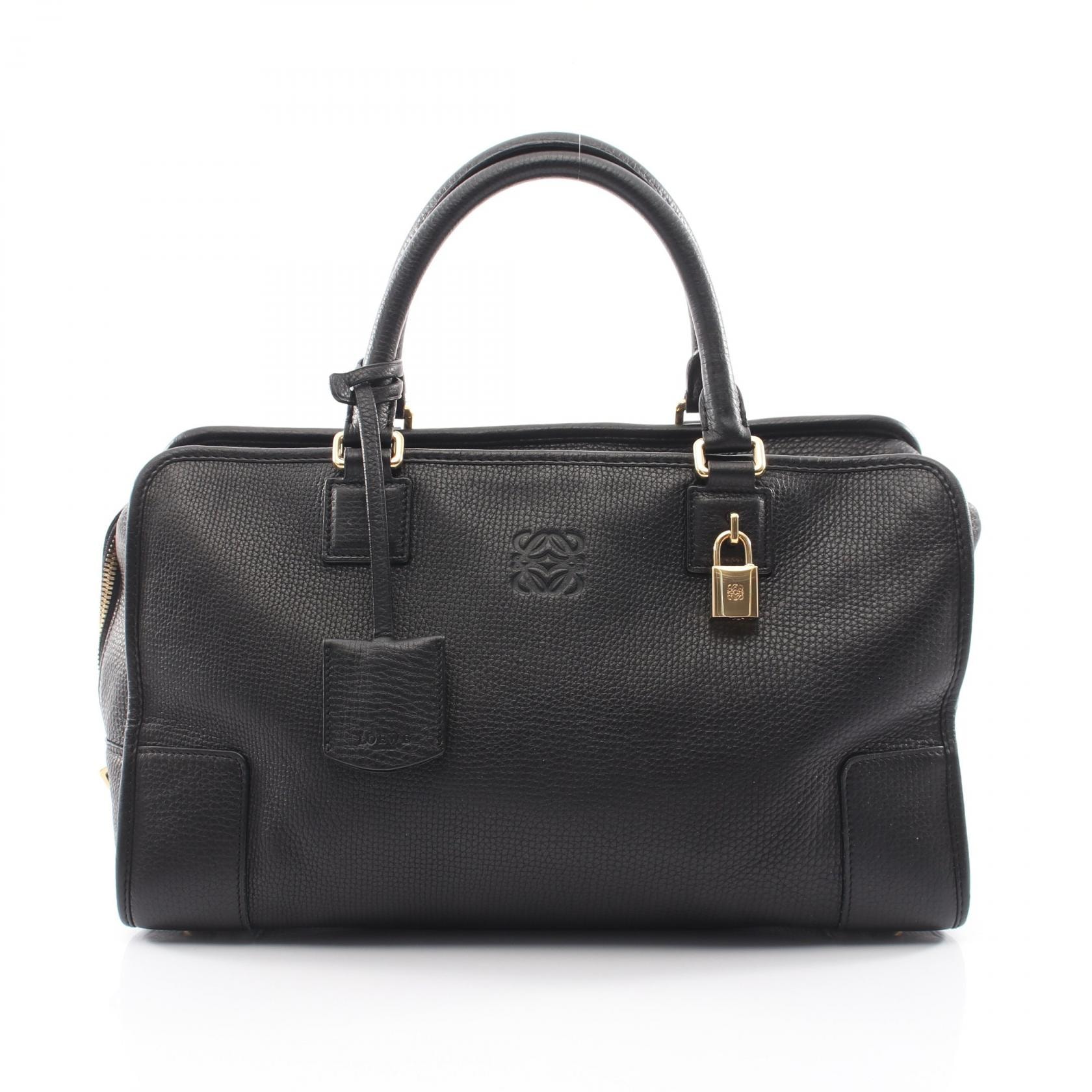 ロエベ LOEWE アマソナ36 ハンドバッグ バッグ レザー レディース ブラック系 【中古】