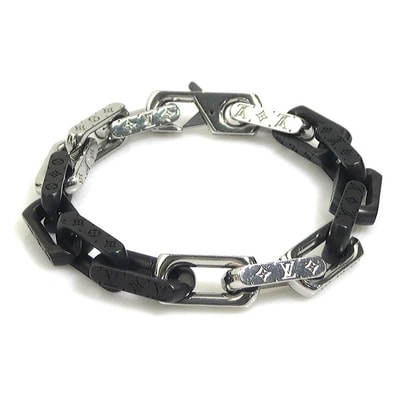 ルイ ヴィトン LOUIS VUITTON ブレスレット ブレスレット モノグラム チェーン ステンレススチール シルバー/ブラック メンズ M00687【中古】 e62477i