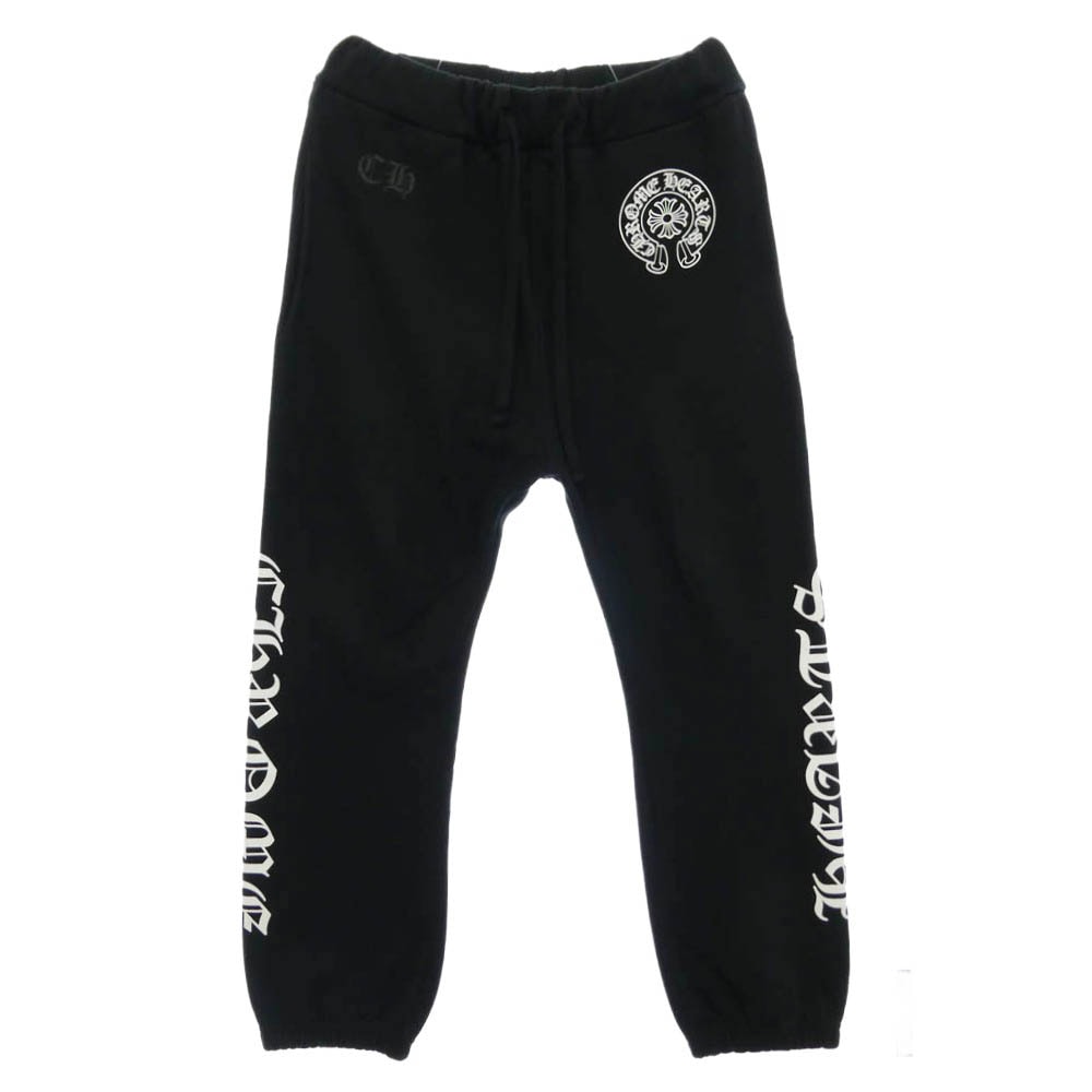 CHROME HEARTS クロムハーツ(原本無) USA製 Horseshoe Logo Sweat Pants クロムハーツ ホースシューロゴ プリント スウェット パンツ ブラック ブラック系 M【中古】