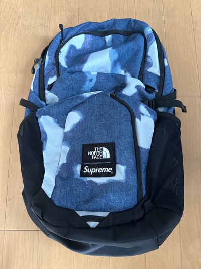 Supreme x The North Face Bleached Denim Print Pocono Backpack "Indigo"