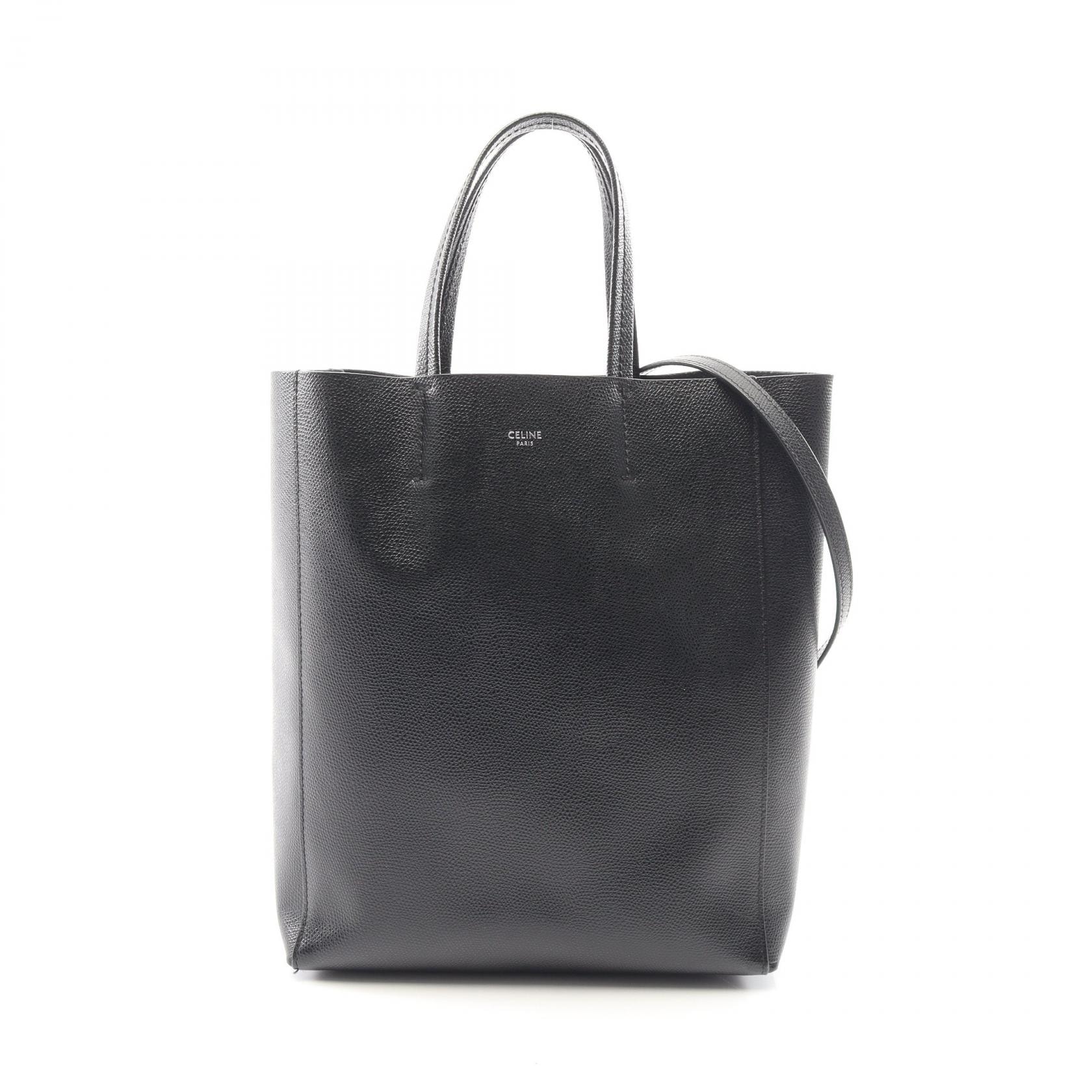 セリーヌ CELINE バーティカル スモール カバ 2WAY トートバッグ バッグ レザー レディース ブラック系 176183 【中古】