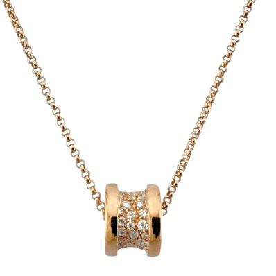 ブルガリ B-zero.1 ネックレス 18金 K18ピンクゴールド ダイヤモンド レディース BVLGARI 中古