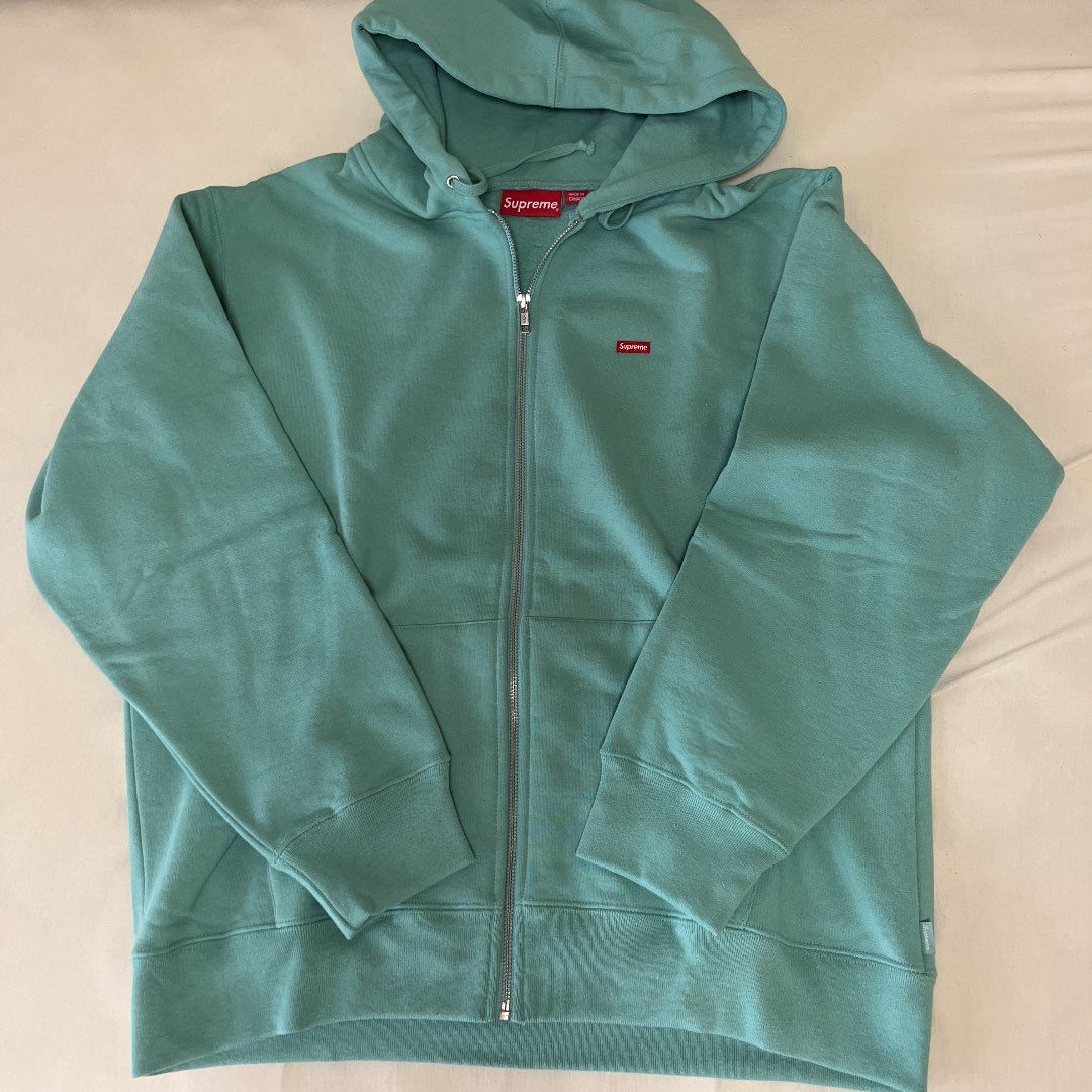 Supreme Small Box Zip Up Hooded Sweatshirt "Dusty Aqua"