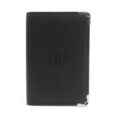 カルティエ CARTIER カードケース 名刺入れ マストライン レザー ブラック ユニセックス【中古】 56597k