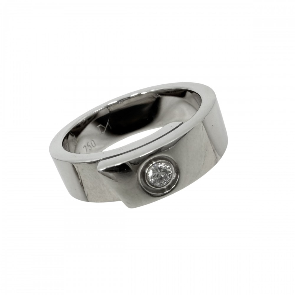 CARTIER カルティエ 指輪 アニバーサリー リング ジュエリー アクセサリー 1Pダイヤ 18金WG Au750 51サイズ K18ホワイトゴールド    ダイヤモンド 約10.5号 レディース 約11.4g 美品【中古品】