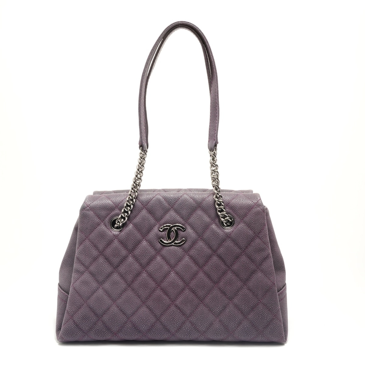 シャネル CHANEL 17番台 2011-2012 キャビアスキン チェーン ショルダーバッグ【中古】