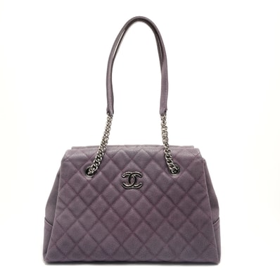 シャネル CHANEL 17番台 2011-2012 キャビアスキン チェーン ショルダーバッグ【中古】
