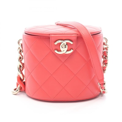 シャネル CHANEL マトラッセ バニティ ショルダーバッグ バッグ ラムスキン(羊革) レディース レッド系 【中古】