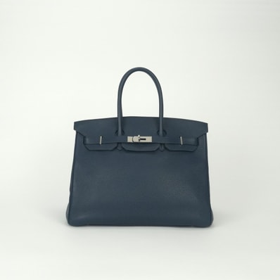 エルメス HERMES バーキン35 バーキン 35 バッグ トートバッグ トゴ ブルードマルト Blue De Malte ブルー Blueネイビー Navy 青 紺 シルバー金具 ハンドバッグ
