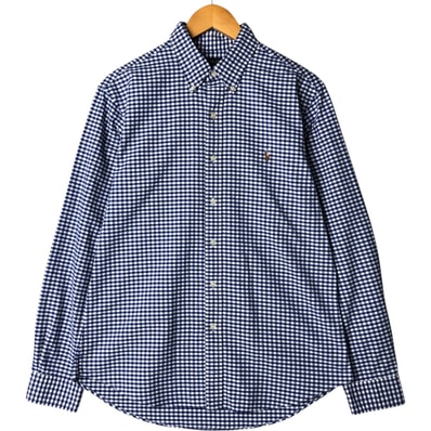 古着 ラルフローレン Ralph Lauren POLO RALPH LAUREN SLIM FIT 長袖 ボタンダウンチェックシャツ メンズL相当/eaa579768