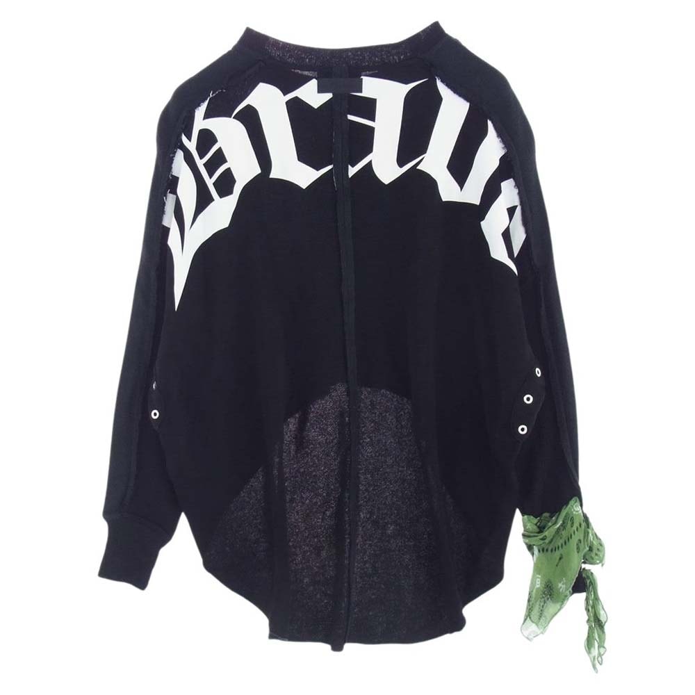 DIESEL ディーゼル カットソー bregangeles 袖スカーフ アシンメトリー カットソー ブラック系 XS【中古】