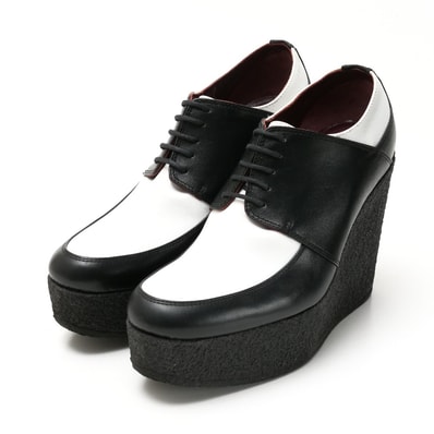 ■美品■CELINE セリーヌ ドレスシューズ サイズ36 1/2 ウェッジソール バイカラー ブランド古着【中古】20260515/RA9395