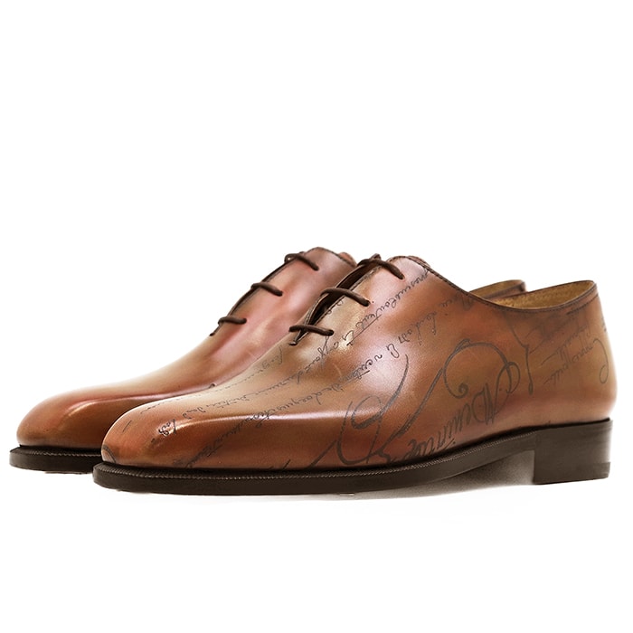 【極美品】Berluti ベルルッティ レザーシューズ スクリット サイズ 5 レディース ホールカット カリグラフィ スクエアトゥ シューズ 靴 純正シューツリー付属 ブラウン 茶色