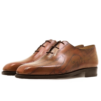 【極美品】Berluti ベルルッティ レザーシューズ スクリット サイズ 5 レディース ホールカット カリグラフィ スクエアトゥ シューズ 靴 純正シューツリー付属 ブラウン 茶色