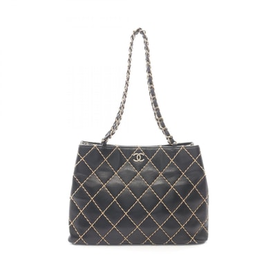 シャネル CHANEL ワイルドステッチ ショルダーバッグ バッグ レザー レディース ブラック系 【中古】