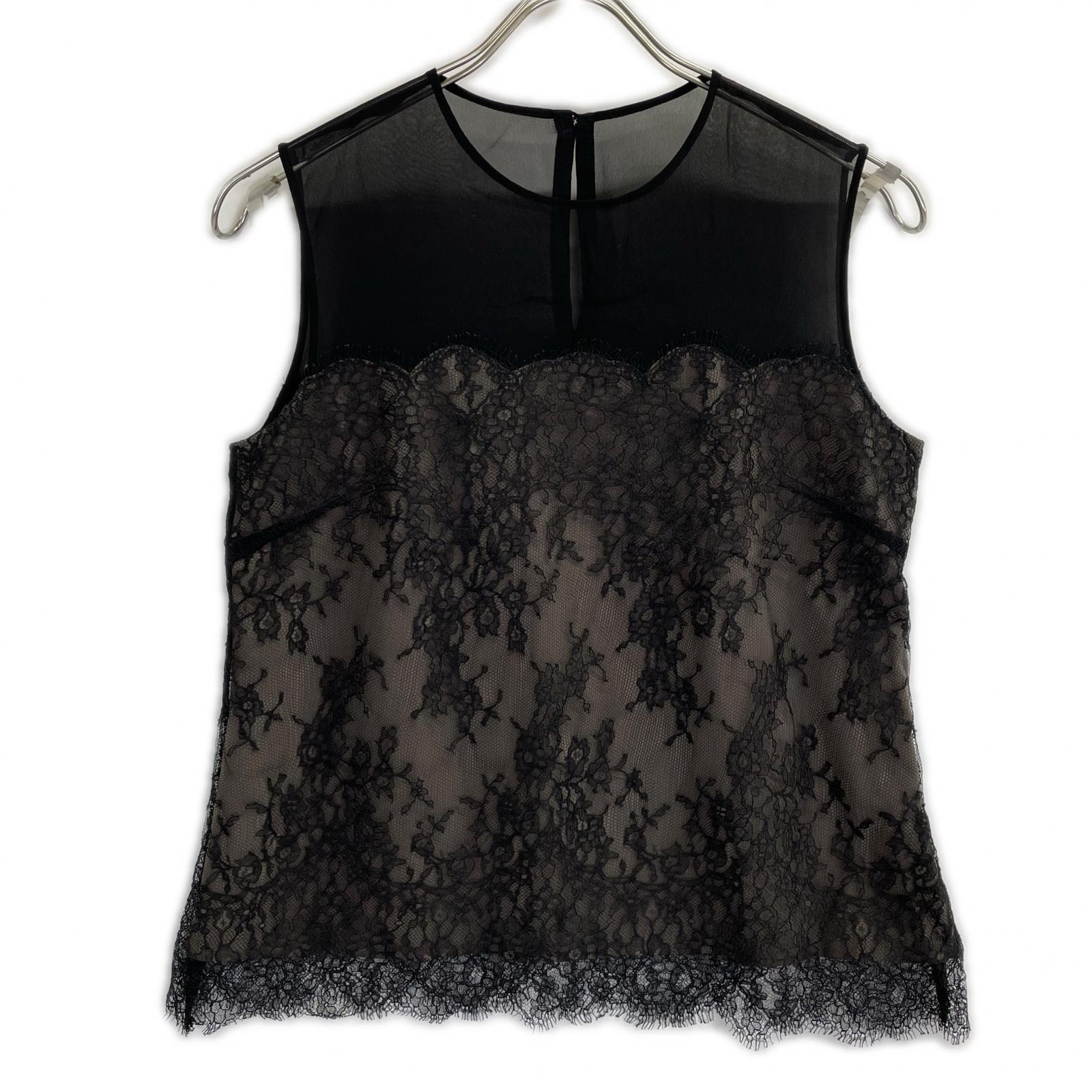 フォクシーブティック 41520 ブラック Leticia フラワー レース ノースリーブトップス 38