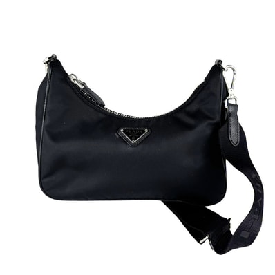 プラダ PRADA ショルダーバッグ ナイロン ブラック レディース【中古】 z10382