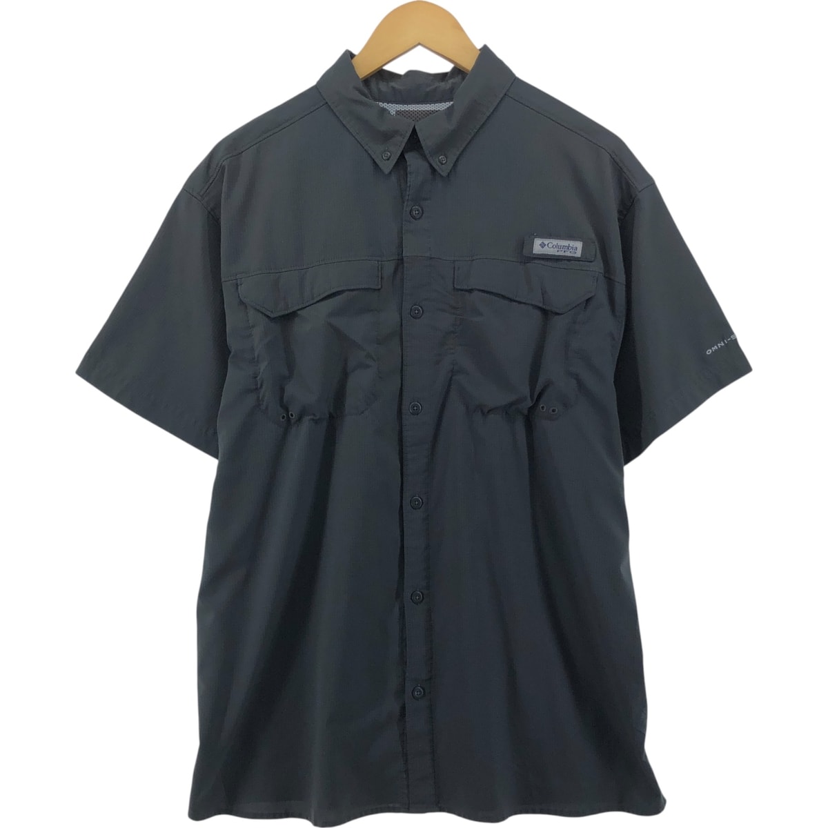 古着 コロンビア Columbia PFG OMNI-SHADE ボタンダウン 半袖 フィッシングシャツ メンズL相当/eaa555837
