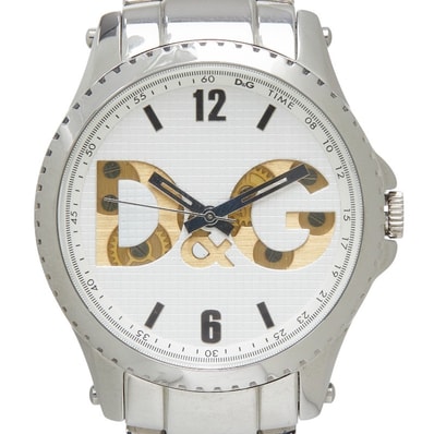 ドルチェアンドガッバーナ セストリール 腕時計 DW0710 クオーツ ホワイト文字盤 ステンレススチール メンズ DOLCE&GABBANA 【中古】