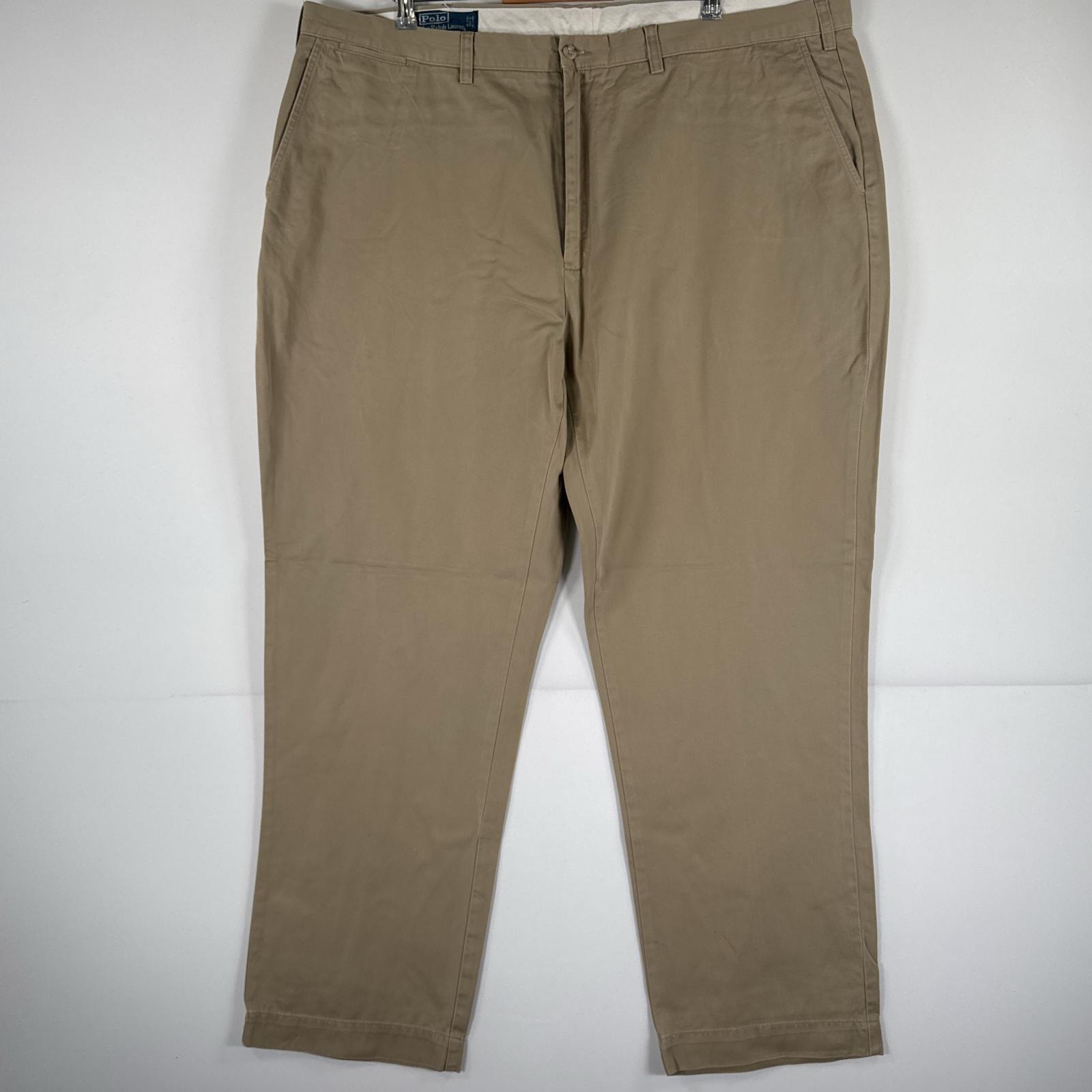 古着 ポロバイラルフローレン Polo by Ralph Lauren チノパンツ チノパン ワンポイント スラックス 大きいサイズ BIG w46B L32  ベージュ メンズ
