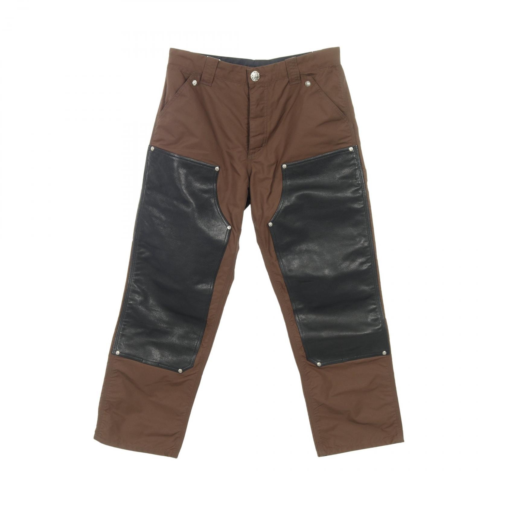 Chrome Hearts Cemetery Cross Patch Double-Knee Carpenter Pants "Brown"