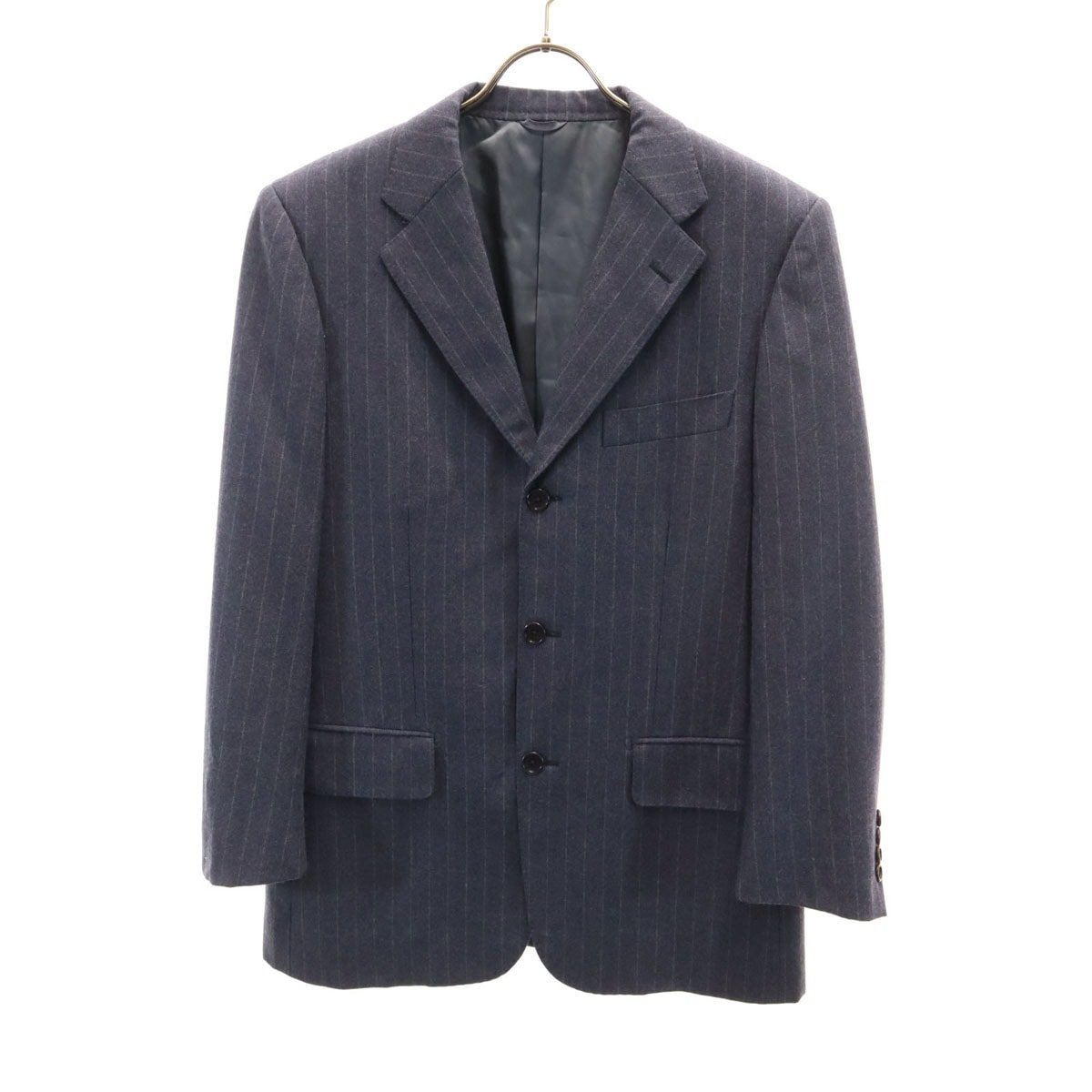 BEAMS F ビームスエフ 日本製 ストライプ テーラードジャケット 93 ネイビー
