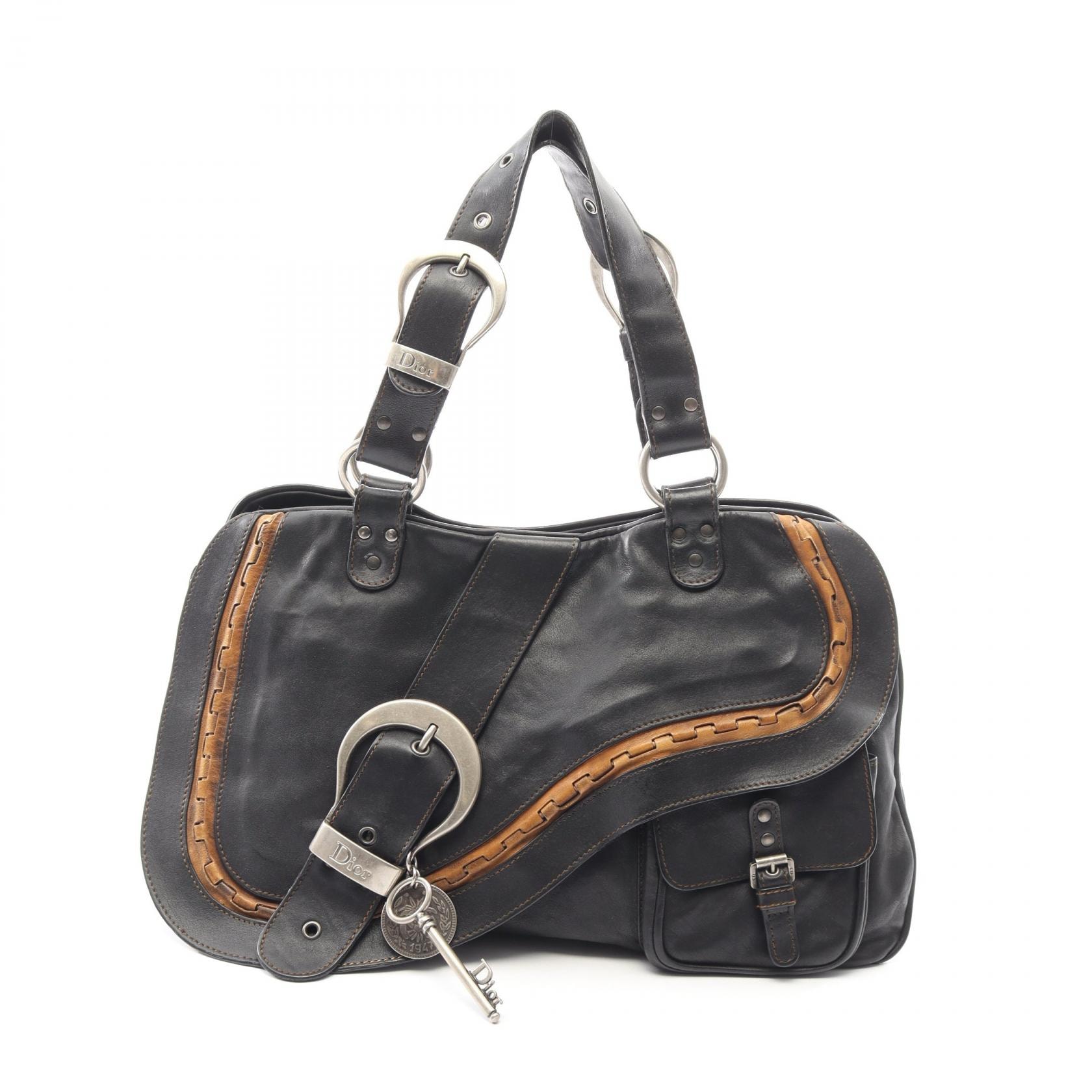 ディオール Dior ガウチョ ハンドバッグ バッグ レザー レディース ブラック系 / ブラウン系 【中古】