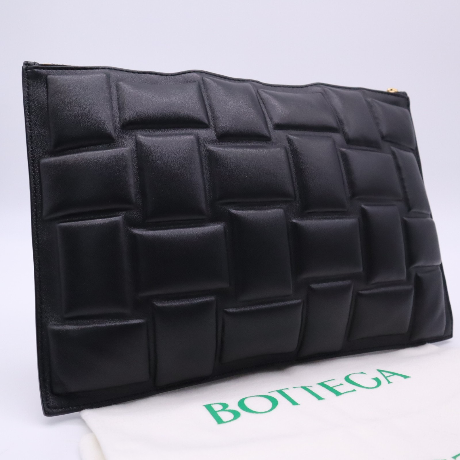 美品 BOTTEGAVENETA ボッテガヴェネタ レザー キルティング クラッチバッグ - クラッチバッグ ブラック カーフレザー メンズ