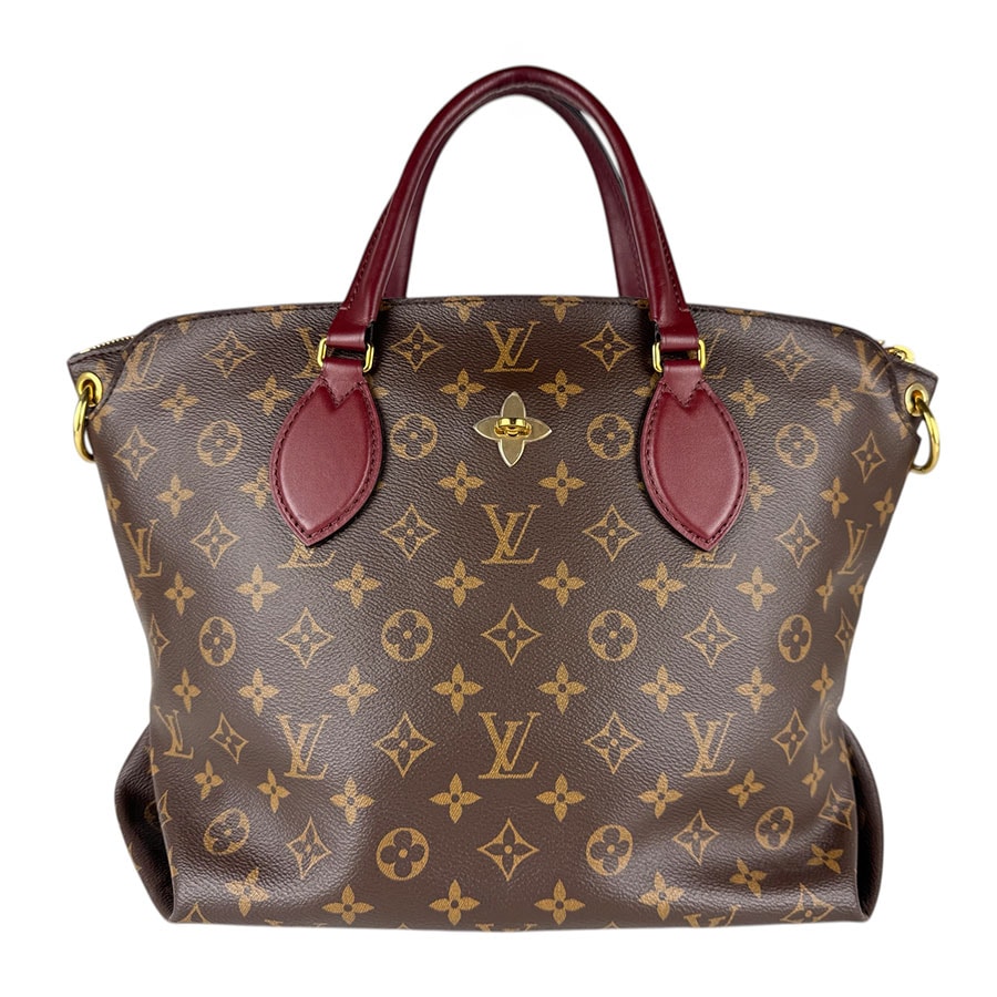 ルイ ヴィトン LOUIS VUITTON ハンドバッグ ショルダーバッグ モノグラム フラワー ジップド トートMM モノグラムキャンバス ブラウン/ボルドー ゴールド レディース M44348【中古】 z9188