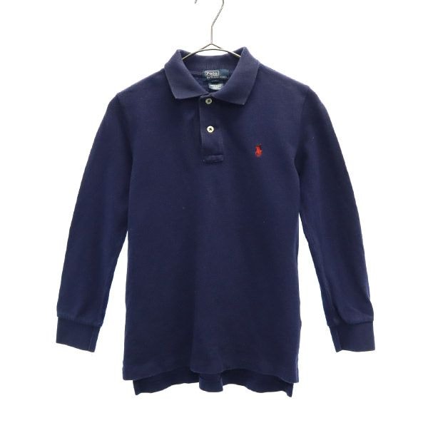 Polo by Ralph Lauren ポロバイラルフローレン ワンポイント刺繍 長袖 ポロシャツ 7 ネイビー 鹿の子地