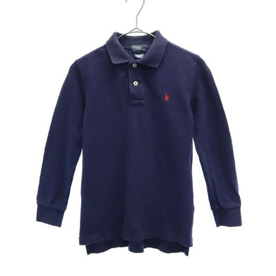 Polo by Ralph Lauren ポロバイラルフローレン ワンポイント刺繍 長袖 ポロシャツ 7 ネイビー 鹿の子地