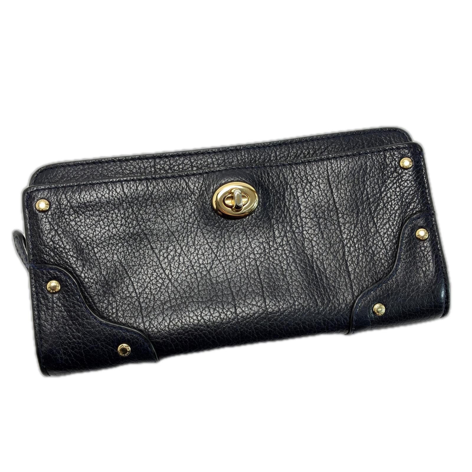 COACH コーチ ラウンドファスナー財布 F53882 ネイビー レディース