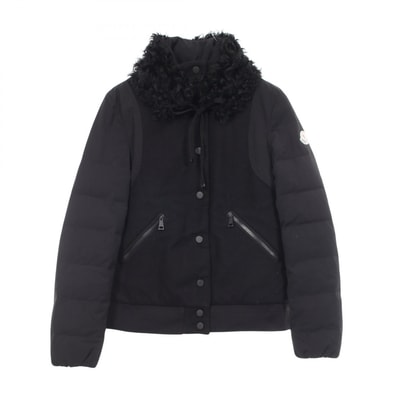 モンクレール MONCLER KYRIAKE カルガンラムファー付き ブルゾン 衣料品 アウター ウール ナイロン レディース ブラック系 【中古】