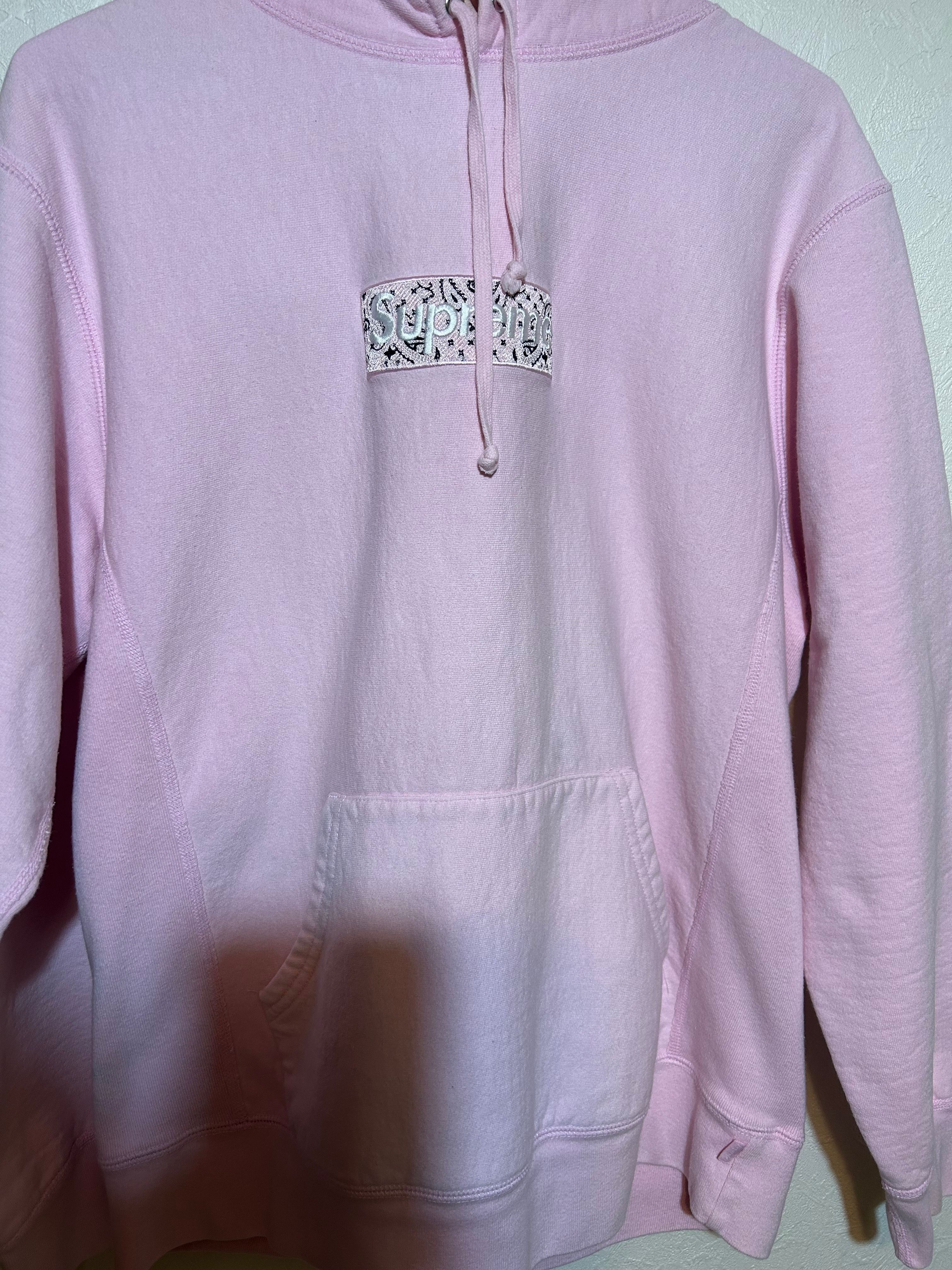 Supreme Bandana Box Logo Hooded Sweatshirt "Pink"