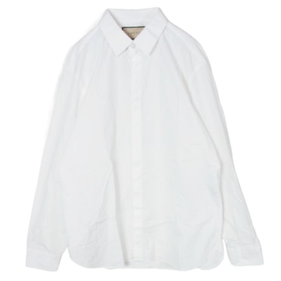GUCCI グッチ 長袖シャツ 699561 ZAIFQ Monogram GG Shirt GG総柄 コットン 長袖 シャツ ホワイト系 17++【中古】